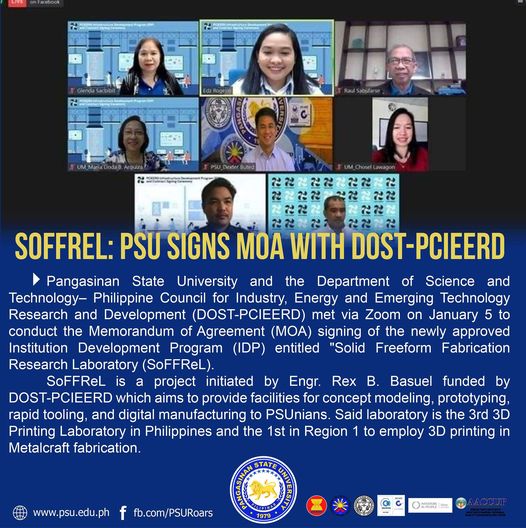 SOFFREL: PSU signs MOA with DOST-PCIEERD