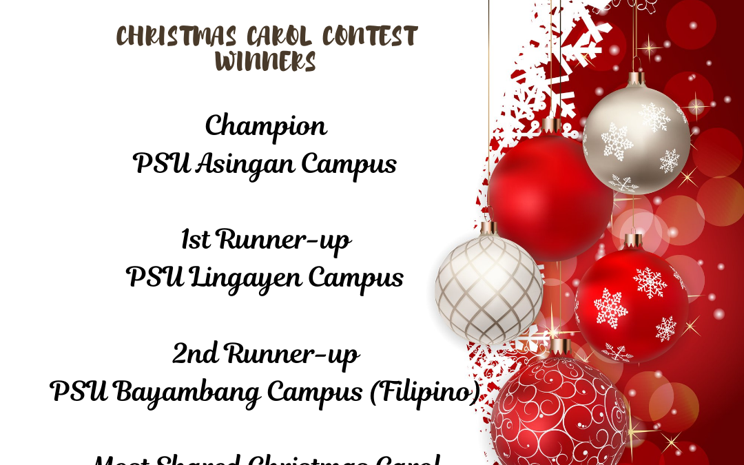Christmas Carol Contest Winners 2021