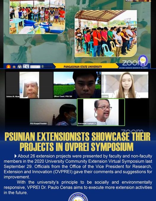PSUnian extensionists showcase their projects  in OVPREI symposium