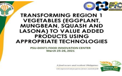 PSU-DOST 1 FOOD INOVATION CENTER: Delivering Productive Outputs in the New Normal