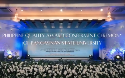 PSU as recipient of Recognition for Mastery in Quality Management – Philippine Quality Award